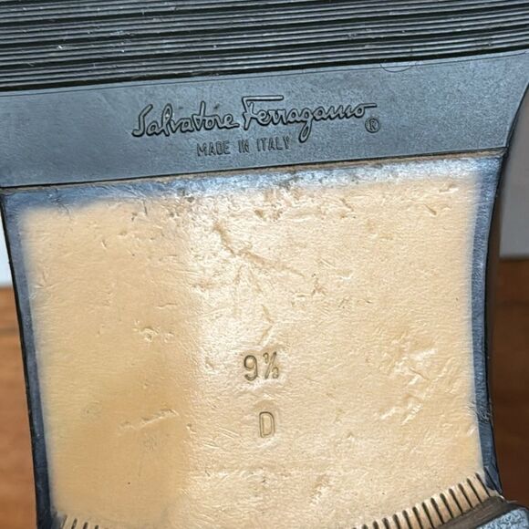 Salvatore Ferragamo Pompei Loafer Black Leather Mens Size 9.5 B - Picture 7 of 11